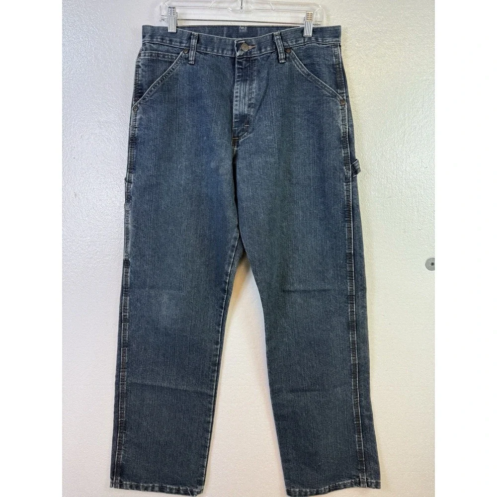 Vtg‎ Wrangler Carpenter Jeans Work Men Size 33x32 Blue Denim Utility Pants Y2K